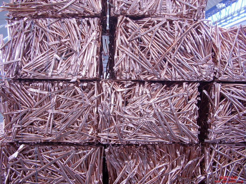 copper sheet recycled by baling press machine