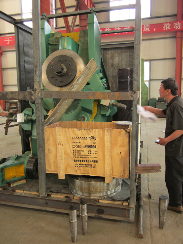 D51 vertical ring rolling machine being packaged